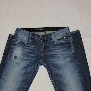 ReRock for Express Boot Flap Pocket Bootcut Designed Jeans Size 2